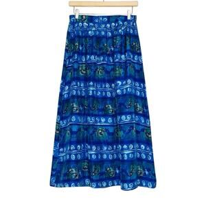 Vintage Options Melrose 90s Y2K Abstract Silk Midi Maxi Skirt M Artsy Chic Boho